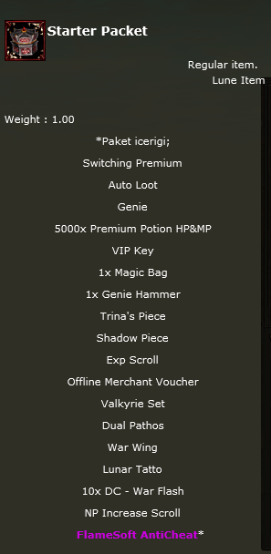 Starter Paket (SATILMAZ)