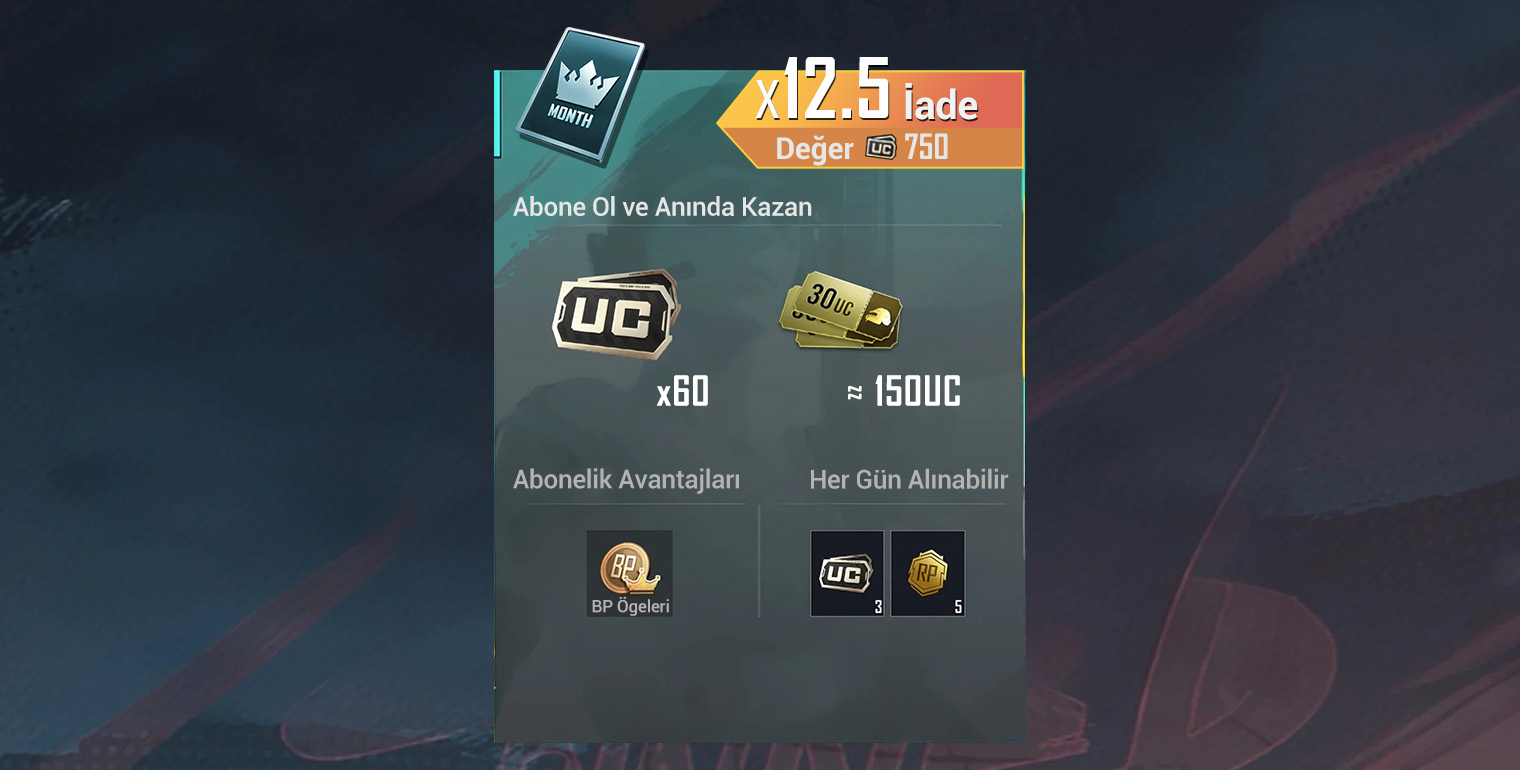 Pubg Mobile Prime 1 Aylıq